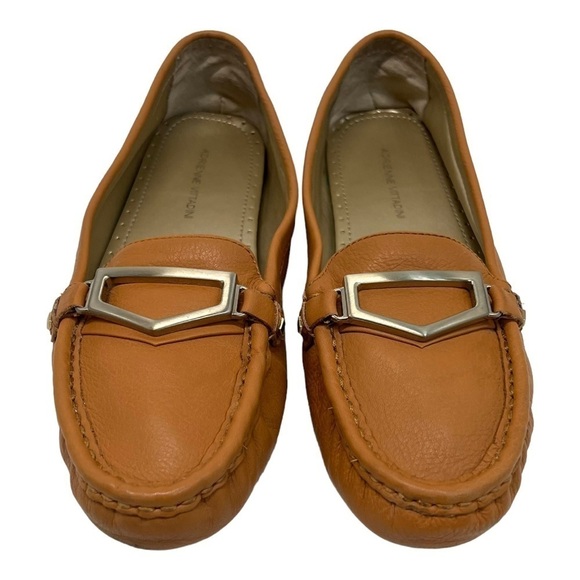 Adrienne Vittadini Camel Leather Comfort Driving Loafers Women’s 9 - Picture 2 of 14